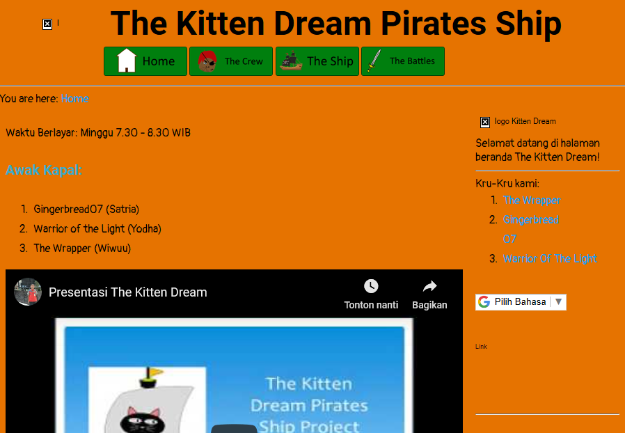tampilan website Kitten Dream
