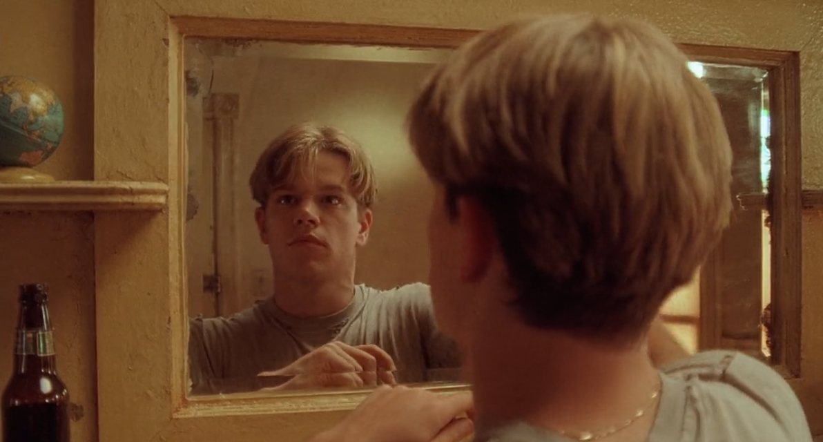 will hunting in front of mirror